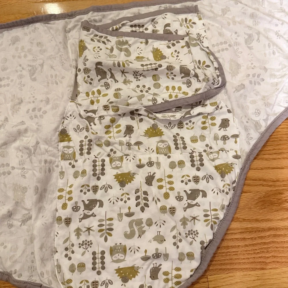 Miracle Kids Animal Print Swaddle Blanket - Cream and Gray